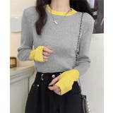 バイカラーニット 指穴ニットプルオーバー | SUNSHINE CLOSET | 詳細画像10