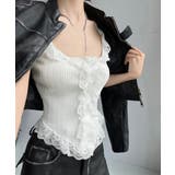 レースフリル ニットタンクトップ 韓国風 | SUNSHINE CLOSET | 詳細画像7 