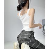 レースフリル ニットタンクトップ 韓国風 | SUNSHINE CLOSET | 詳細画像8 