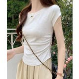 ラウンドネックちびTシャツ レディース 無地タイトtシャツ | SUNSHINE CLOSET | 詳細画像1 