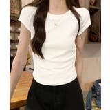 ラウンドネックちびTシャツ レディース 無地タイトtシャツ | SUNSHINE CLOSET | 詳細画像11 