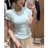 ラウンドネックちびTシャツ レディース 無地タイトtシャツ | SUNSHINE CLOSET | 詳細画像17 