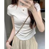 ラウンドネックちびTシャツ レディース 無地タイトtシャツ | SUNSHINE CLOSET | 詳細画像3 