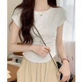 ラウンドネックちびTシャツ レディース 無地タイトtシャツ | SUNSHINE CLOSET | 詳細画像4 