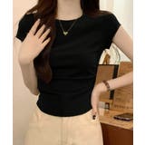 ラウンドネックちびTシャツ レディース 無地タイトtシャツ | SUNSHINE CLOSET | 詳細画像6 