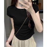 ラウンドネックちびTシャツ レディース 無地タイトtシャツ | SUNSHINE CLOSET | 詳細画像7 