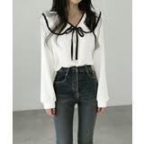 レディース バイカラーシャツブラウス フレンチガーリー | SUNSHINE CLOSET | 詳細画像4 