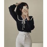 レディース バイカラーシャツブラウス フレンチガーリー | SUNSHINE CLOSET | 詳細画像7 