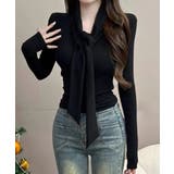 リボンタイ付きトップス ボウタイtシャツ | SUNSHINE CLOSET | 詳細画像4 