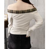 オフショルダー長袖Tシャツチェックリボン | SUNSHINE CLOSET | 詳細画像17 