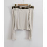 オフショルダー長袖Tシャツチェックリボン | SUNSHINE CLOSET | 詳細画像22 