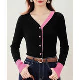 バイカラーニットカーディガンレイヤード風 | SUNSHINE CLOSET | 詳細画像5 