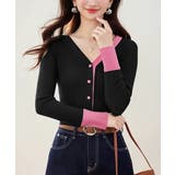 バイカラーニットカーディガンレイヤード風 | SUNSHINE CLOSET | 詳細画像6 