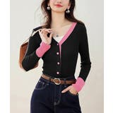 バイカラーニットカーディガンレイヤード風 | SUNSHINE CLOSET | 詳細画像8 