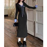 配色リボンニットマーメイドワンピース長袖 | SUNSHINE CLOSET | 詳細画像6 