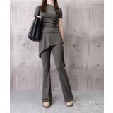 レディース大人可愛いセットアップ サイドギャザーtシャツ レイヤード風フレアパン… | SUNSHINE CLOSET | 詳細画像19 