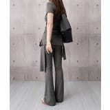 レディース大人可愛いセットアップ サイドギャザーtシャツ レイヤード風フレアパン… | SUNSHINE CLOSET | 詳細画像21 