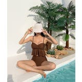 レディースフリル水着2点セット 胸元ツイストトップス ハイウエスショーツ | SUNSHINE CLOSET | 詳細画像4 