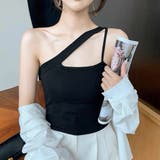 ブラック | アシンメトリーキャミタンク 重ね着 春 | SUNSHINE CLOSET