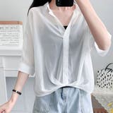 ホワイト | インナー付き シアーブラウス2点セット 春 | SUNSHINE CLOSET