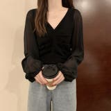 ブラック | ギャザー ニット ブラウス | SUNSHINE CLOSET