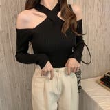 ブラック | ニットトップス ホルターネック 肩出し | SUNSHINE CLOSET