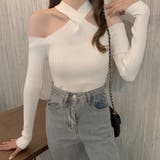 ホワイト | ニットトップス ホルターネック 肩出し | SUNSHINE CLOSET