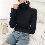 ブラック | ニットトップス レディース ハイネック | SUNSHINE CLOSET