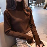 ブラウン | ニットトップス レディース ハイネック | SUNSHINE CLOSET