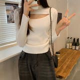ホワイト | ニットトップス 胸開き ニットウエア | SUNSHINE CLOSET