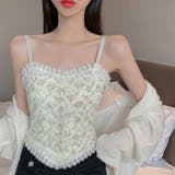 アイボリー | 花柄キャミソール レディース カップ付き | SUNSHINE CLOSET