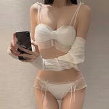 ホワイト | ノンワイヤーブラジャー ショーツ セット | ANGELCLOSET