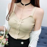 ベージュ | ニットキャミソール レディース ギャザー | SUNSHINE CLOSET