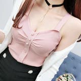 ピンク | ニットキャミソール レディース ギャザー | SUNSHINE CLOSET