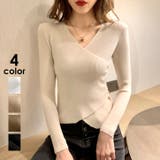 リブニット レディース カシュクール風 | SUNSHINE CLOSET | 詳細画像1 