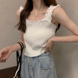 リブニット トップス スクエアネック | ANGELCLOSET | 詳細画像4