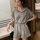 グレー | オールインワン ショートパンツ ロンパース | SUNSHINE CLOSET