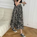 モノトーン花柄スカート ハイウエスト 春 | ANGELCLOSET | 詳細画像6