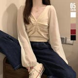 ギャザー ニット ブラウス | SUNSHINE CLOSET | 詳細画像1 