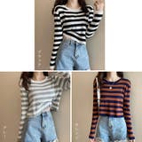 ボーダー柄ニットトップス レディース 春 | SUNSHINE CLOSET | 詳細画像2 