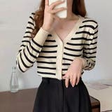 ボーダー柄 ニットカーディガン 風 | SUNSHINE CLOSET | 詳細画像9 