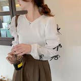 ニットトップス 重ね着風 春 春服 オフィスカジュアル 韓国ファッション 韓国 | SUNSHINE CLOSET | 詳細画像6