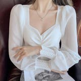 フロントギャザーニットブラウス 長袖 春 | SUNSHINE CLOSET | 詳細画像7 