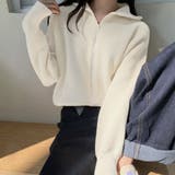 ジップアップニットブルゾン 韓国風 秋冬 | SUNSHINE CLOSET | 詳細画像1