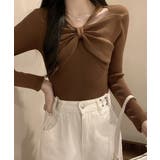 フロントリボンリブニットトップス大人秋服 | SUNSHINE CLOSET | 詳細画像10 