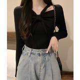 フロントリボンリブニットトップス大人秋服 | SUNSHINE CLOSET | 詳細画像3 