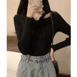 フロントリボンリブニットトップス大人秋服 | SUNSHINE CLOSET | 詳細画像4 