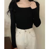 スクエアネック リブニットトップス 秋冬 | SUNSHINE CLOSET | 詳細画像1