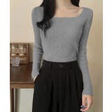 スクエアネック リブニットトップス 秋冬 | SUNSHINE CLOSET | 詳細画像5