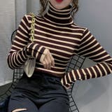 ボーダー柄ニットトップス タートルネック | SUNSHINE CLOSET | 詳細画像8 